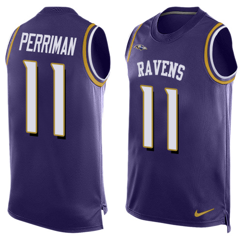 Nike Ravens #11 Breshad Perriman Purple Team Color Men's Stitched NFL Limited Tank Top Jersey
